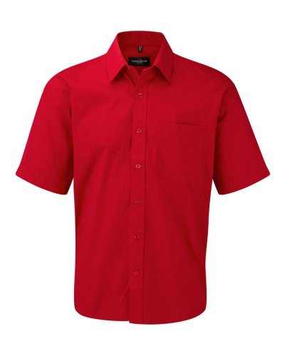 Camicia Popeline da uomo puro cotone maniche corte