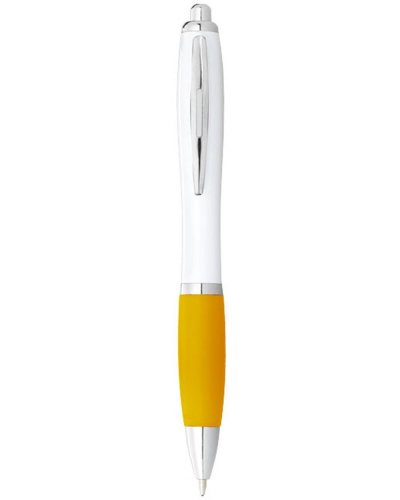 Penna a sfera Nash Solido bianco / giallo