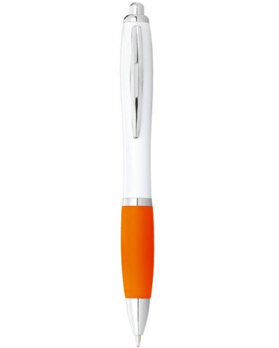 Penna a sfera Nash Solido bianco / Arancio