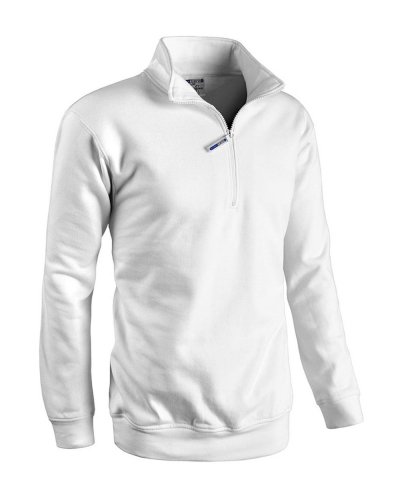 Felpa mezza zip smash Bianco