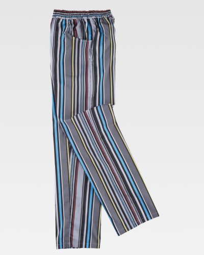 Pantalone da cuoco con elastico Stampato Righe