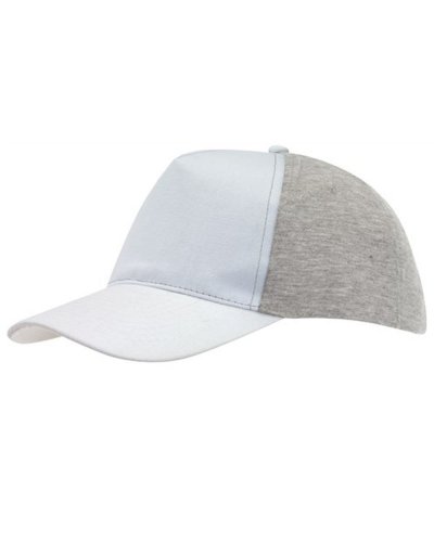 Cappellino Baseball 5-pannelli UP TO DATE Bianco / Grigio