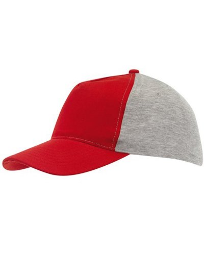 Cappellino Baseball 5-pannelli UP TO DATE Rosso / Grigio