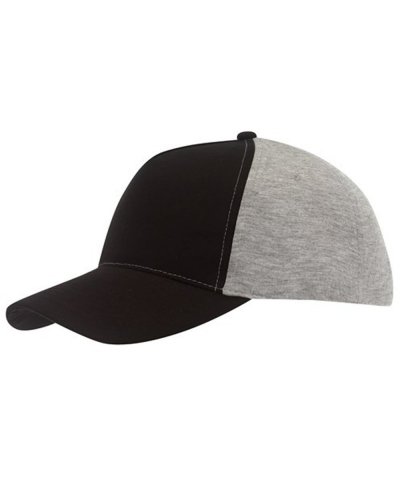 Cappellino Baseball 5-pannelli UP TO DATE Nero / Grigio