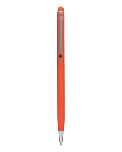 Penna a sfera con touch screen in alluminio Arancione