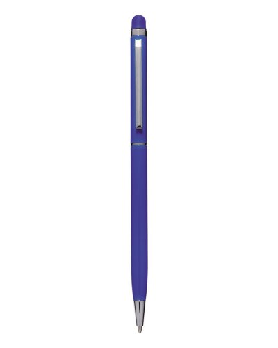 Penna a sfera con touch screen in alluminio Blu
