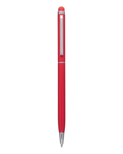 Penna a sfera con touch screen in alluminio Rosso