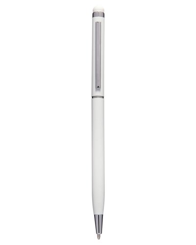 Penna a sfera con touch screen in alluminio Bianco
