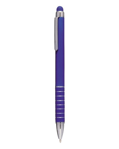 Mini penna a sfera con touch screen in plastica e metallo Blu