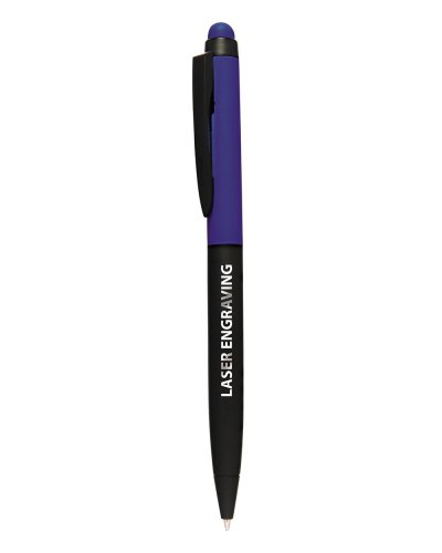 Penna a sfera con touch screen in metallo Blu