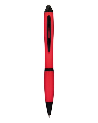 Penna a sfera con touch screen in plastica e metallo Rosso