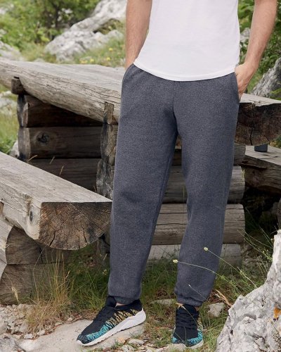 Pantaloni felpati con elastico alla caviglia