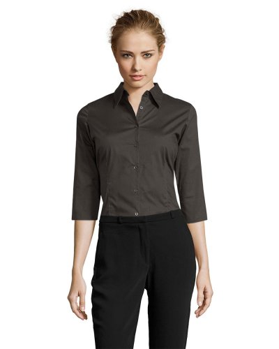 Camicia donna 3/4 Effect Marrone Scuro