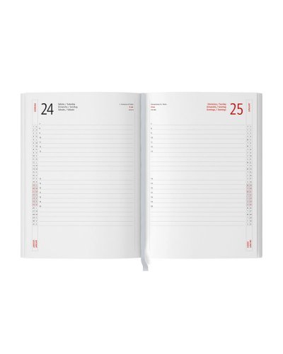 Agenda Giornaliera Ecopelle 17x24 cm Multilingua Astuccio Nero