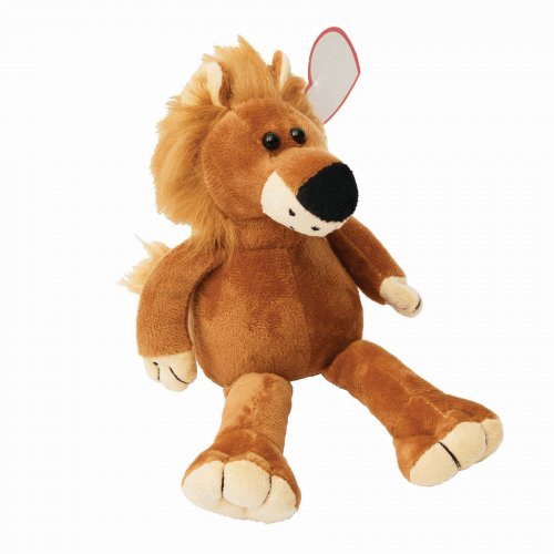 Peluche Leone FETZY in poliestere morbido 27x13x10cm marrone