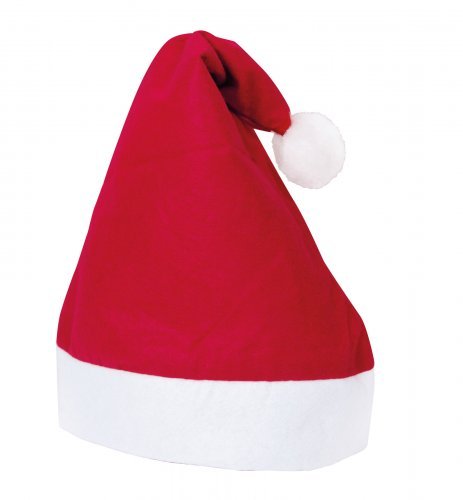 Cappello Babbo Natale HAPPY HAT rosso in feltro poliestere 41x29 cm