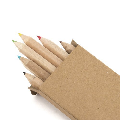 Matite GiraGirls Set 6 Colori in Legno Naturale con Scatola Cartone