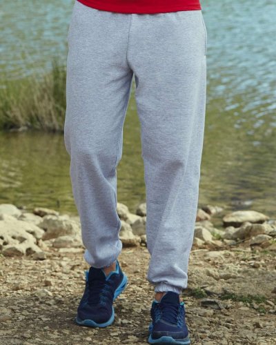 Pantaloni felpati con elastico alla caviglia