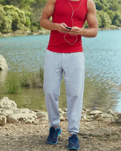 Pantaloni felpati con elastico alla caviglia
