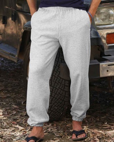 Pantaloni felpati con elastico alla caviglia