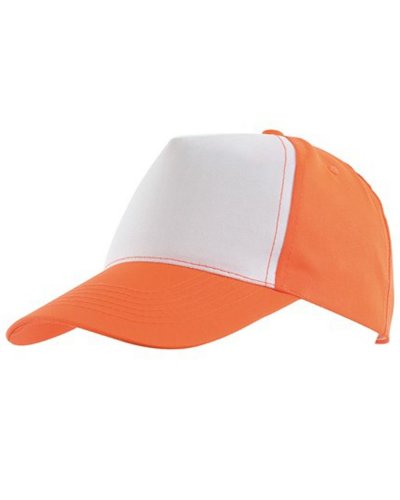 Cappellino 5 pannelli SHINY Bianco / Arancione