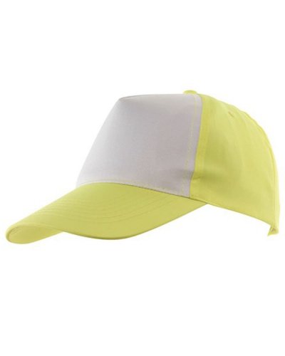 Cappellino 5 pannelli SHINY Bianco / Giallo