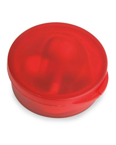 Auricolari con custodia circolare Rosso