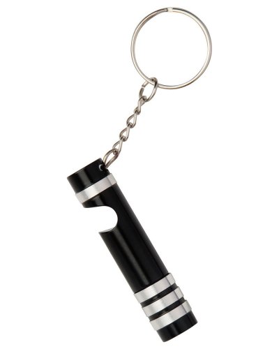 Portachiavi con mini torcia Nero
