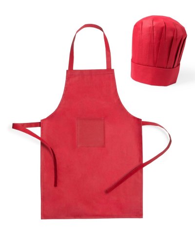 Kit grembiule e cappello chef bambini Rosso