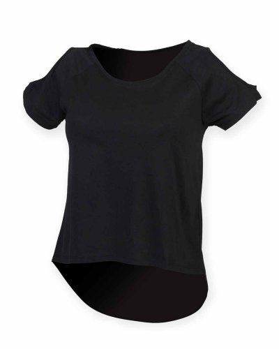 Women's Drop Tail T Black