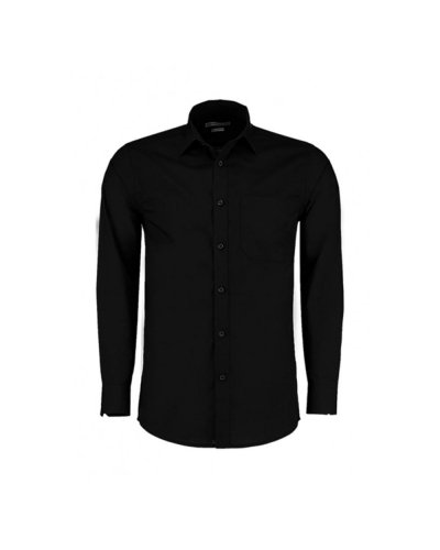 Camicia Tailored Fit Poplin LS Black