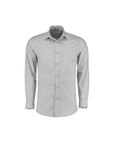 Camicia Tailored Fit Poplin LS Light Grey Marl