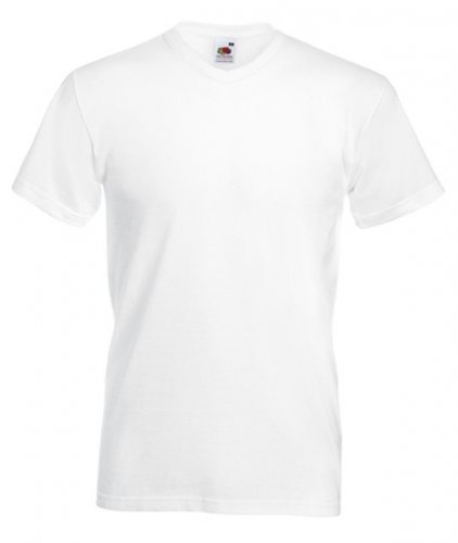 T-shirt Valueweight scollo a V Bianco