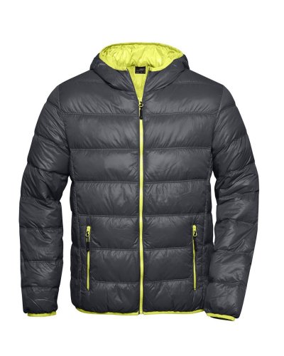 Piumino da uomo James & Nicholson Carbon / Acid Yellow