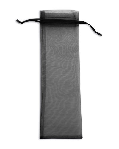 Sacchetto in organza con chiusura a strozzo 26 x 7 cm Nero