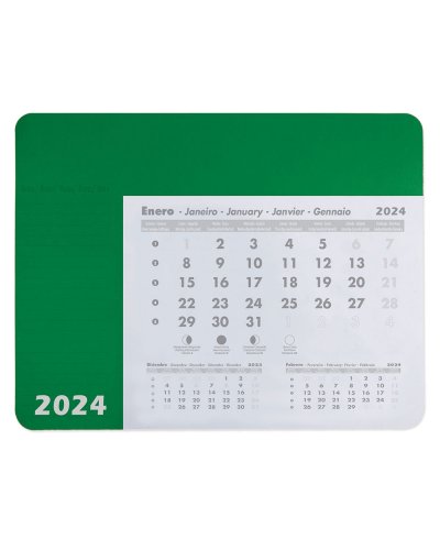 Tappetino con calendario 12 fogli Verde