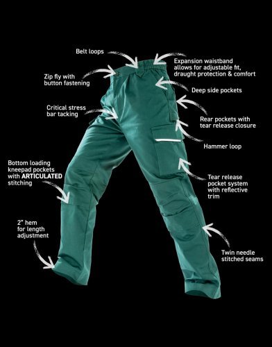 Pantalone WORK-GUARD Action Uomo Poliestere Cotone 32" Resistenti