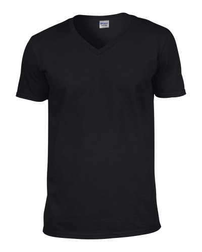 T-shirt con scollatura a V Gildan Soft Style Black
