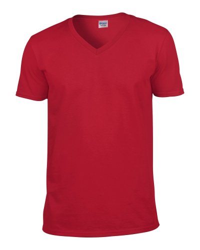 T-shirt con scollatura a V Gildan Soft Style Rosso