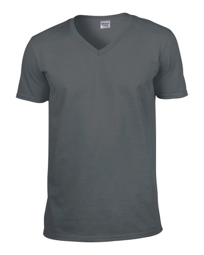 T-shirt con scollatura a V Gildan Soft Style Charcoal