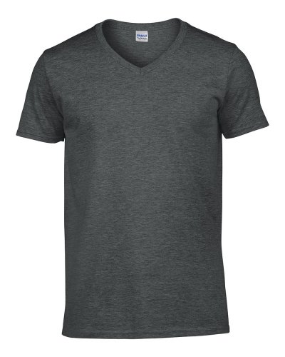 T-shirt con scollatura a V Gildan Soft Style Dark Heather