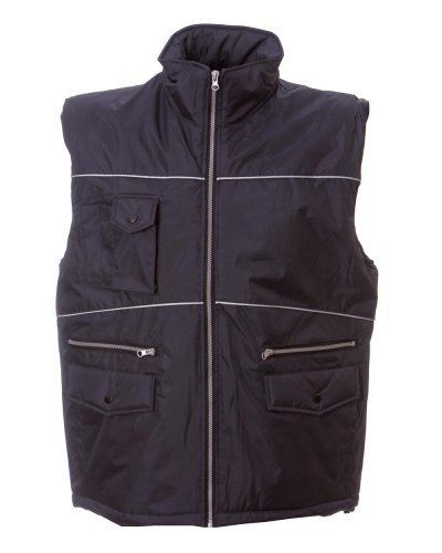 Gilet in nylon pongee impermeabilizzato Black