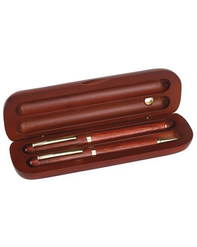 Set penne e astuccio in legno POET Marrone