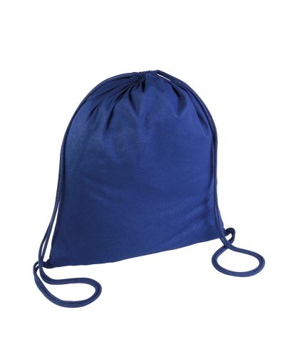 Zainetto in cotone con chiusura a strozzo Blu Royal