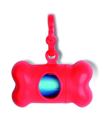 Dispenser per sacchetti con gancio Rosso