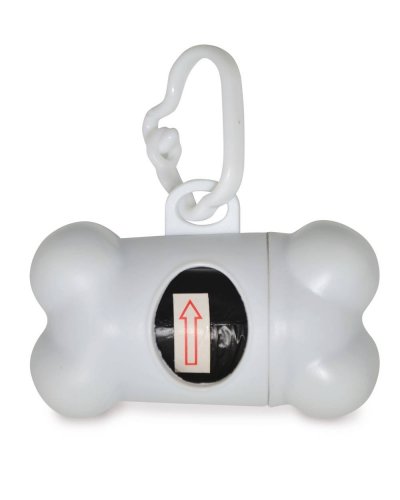 Porta sacchetti a forma di osso Bianco