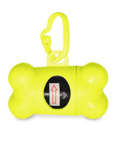 Porta sacchetti a forma di osso Giallo Fluo