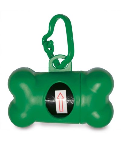 Porta sacchetti a forma di osso Verde