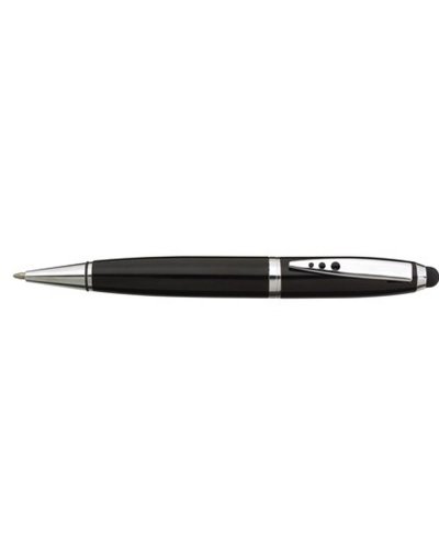Penna sfera in acciaio inox TOUCH DOWN Nero / Argento