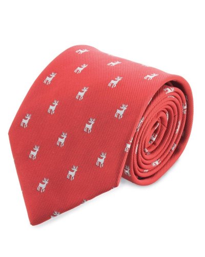 Cravatta in microfibra con Renne Rosso